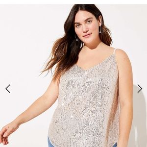 Loft Rose gold sequin cami